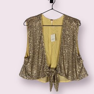 Free People sequin vest great for the holidays